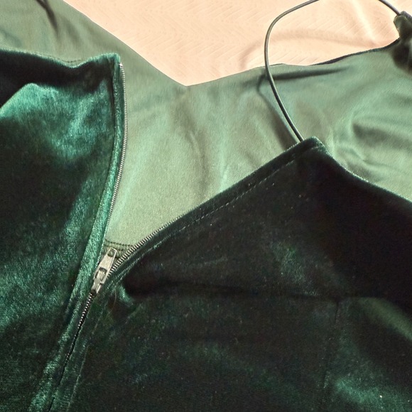 Crystal Sky Velvet Slip Dress Emerald Green XL Bodycon Midi Holiday Party - Picture 4 of 8
